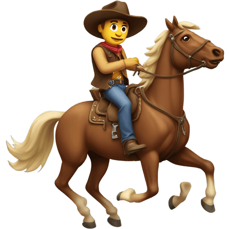 Cowboy riding horse emoji