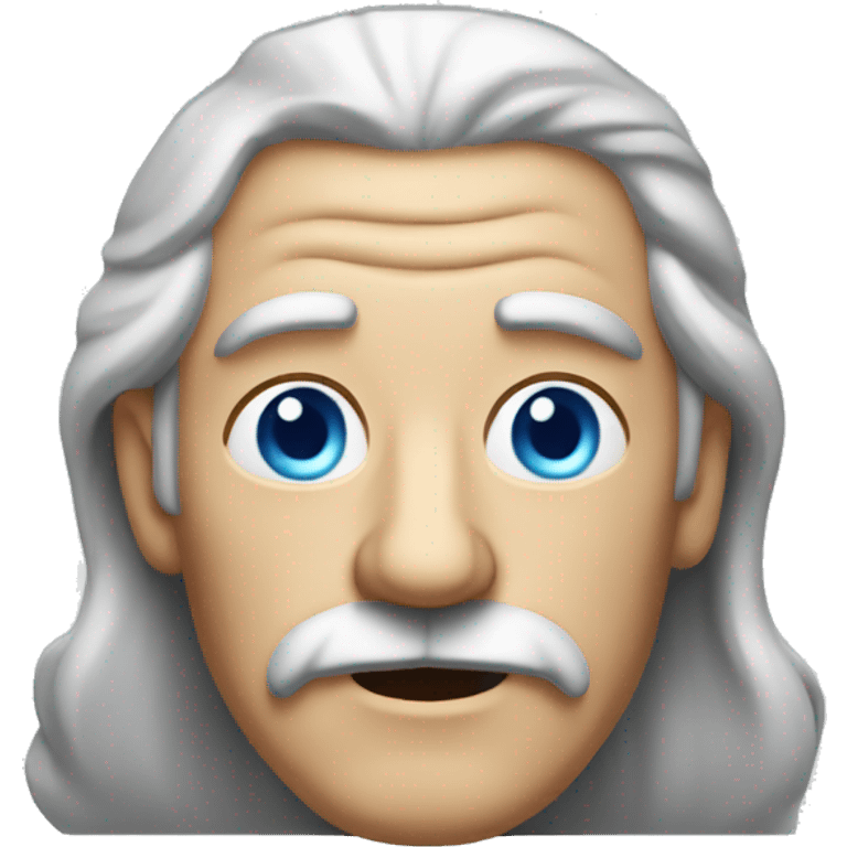 old man with blue eyes with long mustache and full head of hair emoji