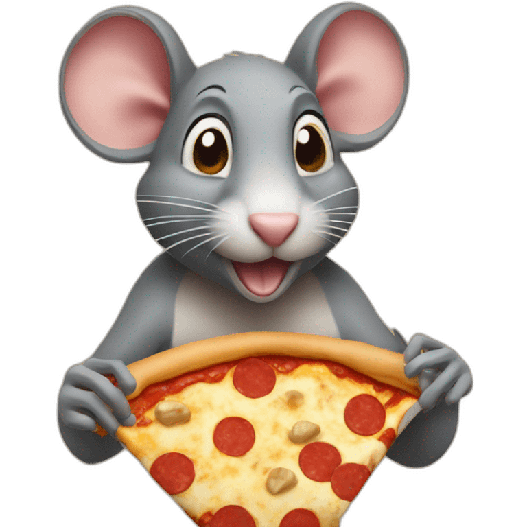 NYC rat eating pizza emoji