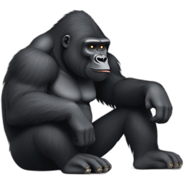 gorilla thinking what the hell is this emoji