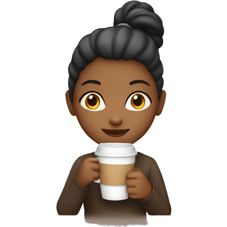 A girl with coffee mug emoji