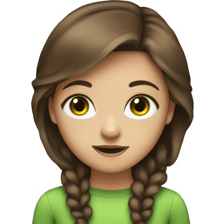 Girl with brown hair and green eyes emoji