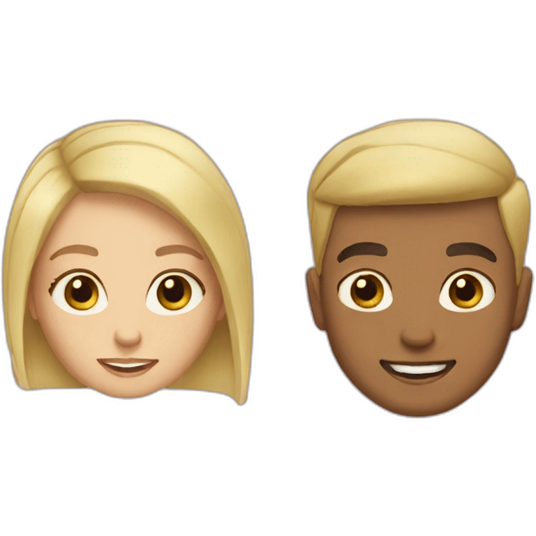 blond girl and buzz haircut boy emoji