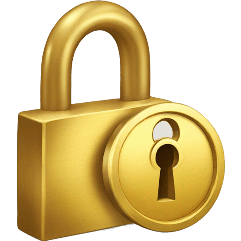 a golden lock with a key emoji