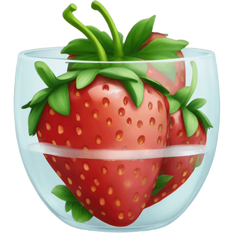 Strawberry glass emoji