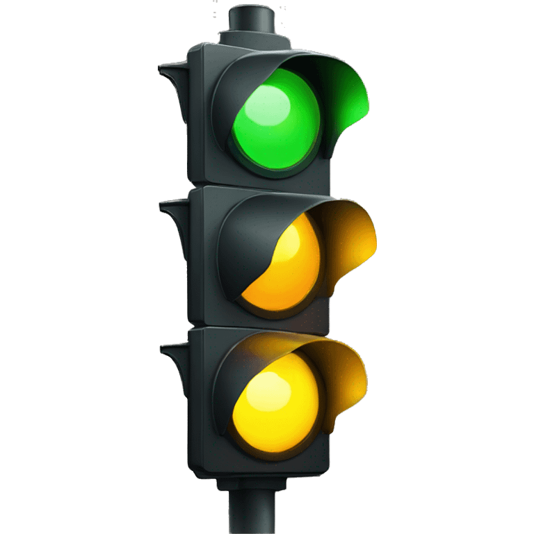 a two color traffic light with yellow lit emoji