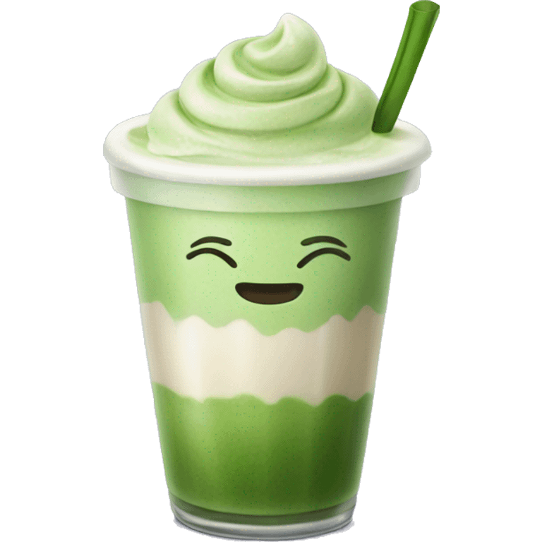 Ice matcha latte  emoji