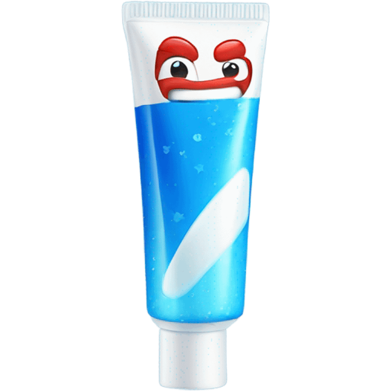 blue and white sparkly toothpaste emoji