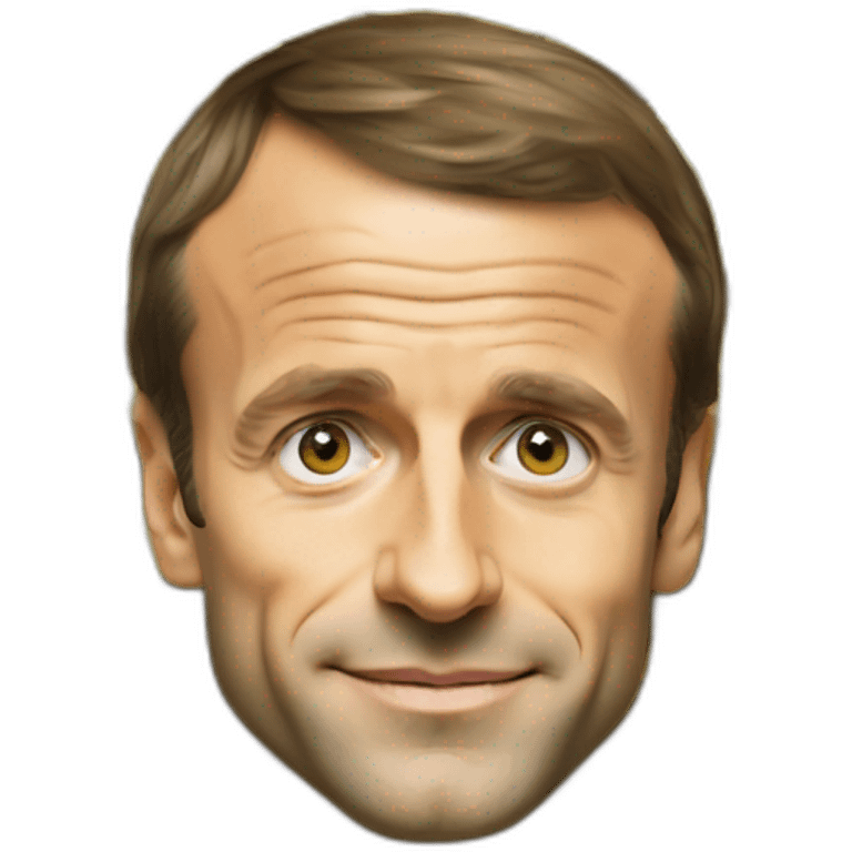 Emmanuel Macron under a shower of gold coins emoji