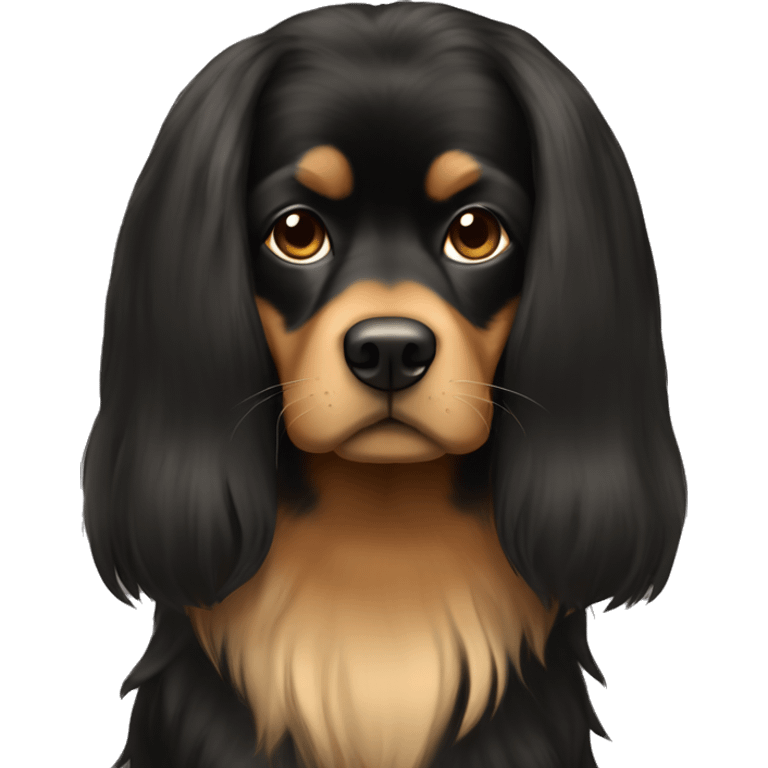 Black and tan long hair chiuhuaha emoji  emoji