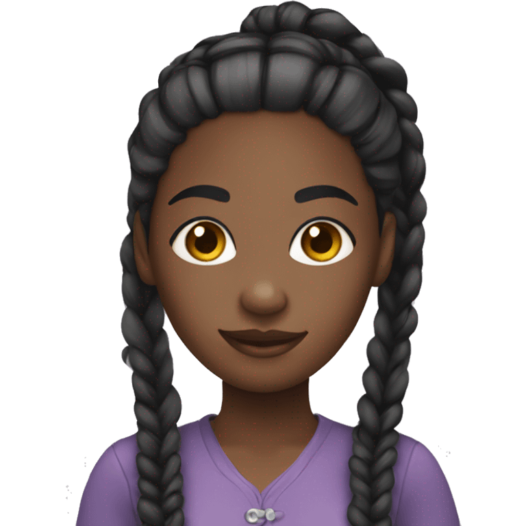 pretty black girl with braids emoji