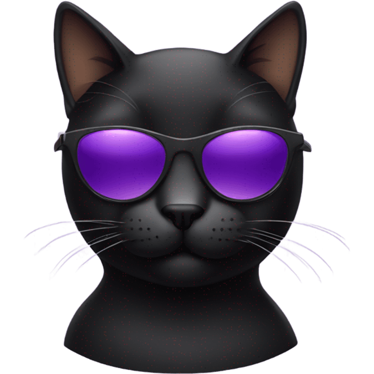 Black cat with purple sunglasses emoji