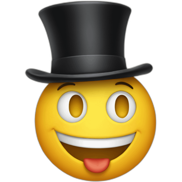 A buttock with a top hat, waving hello emoji