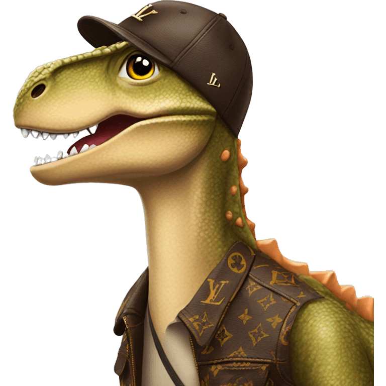 Dinosaur wearing louis Vuitton beanie  emoji