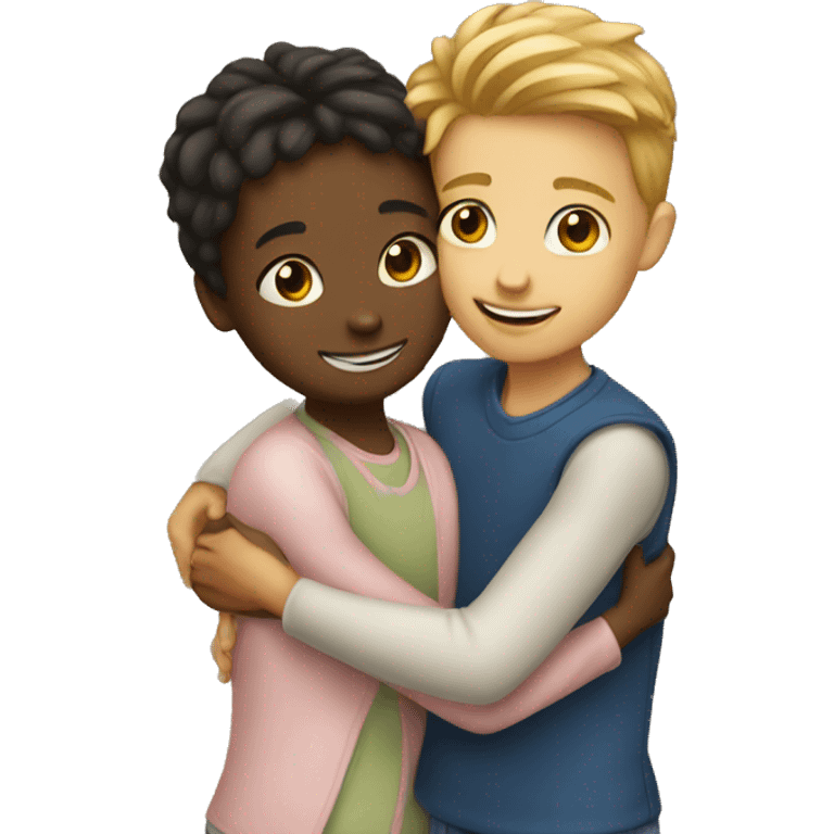 girl and boy hugging emoji