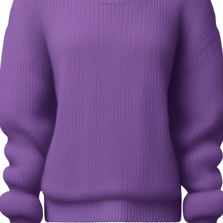 Purple cropped oversize wool sweater, isolated emoji