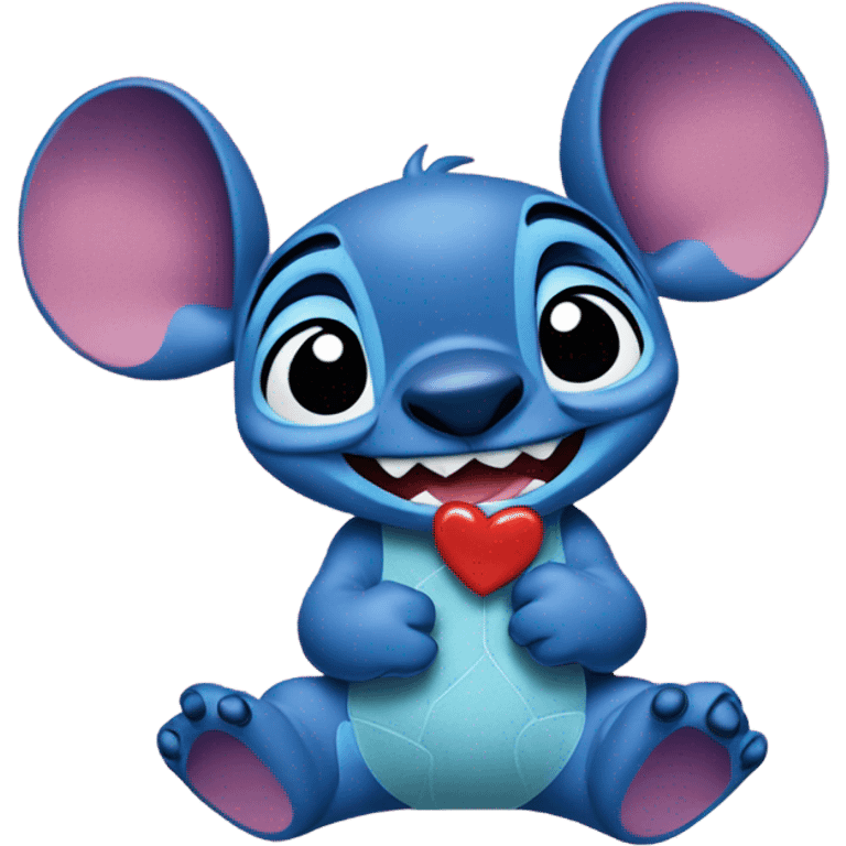 Stitch from lilo and stitch with love hearts emoji