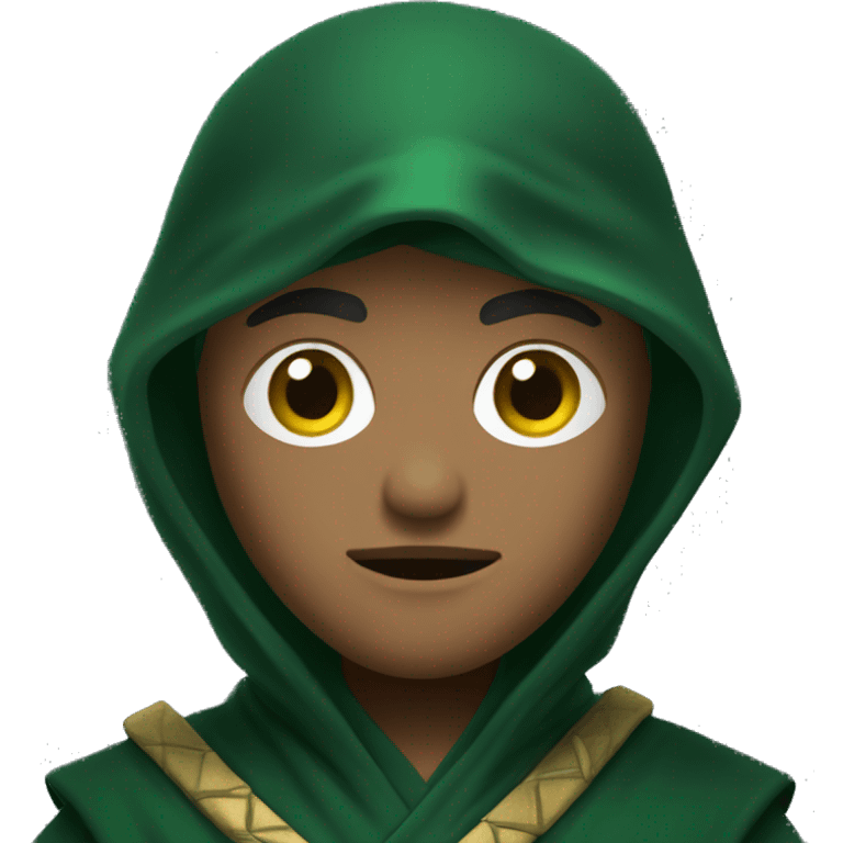 ninja wizard (light skin) with the dark green clothe emoji