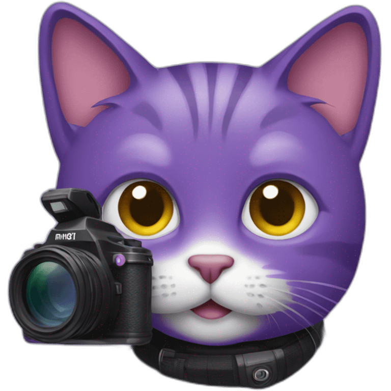 Purple Cat holding camera emoji