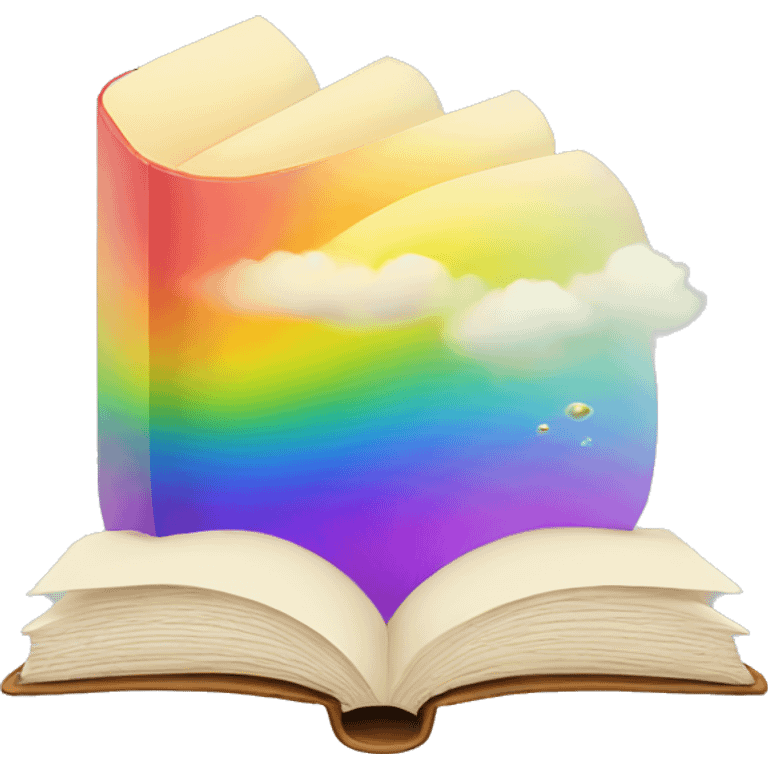 Open book with rainbow emoji