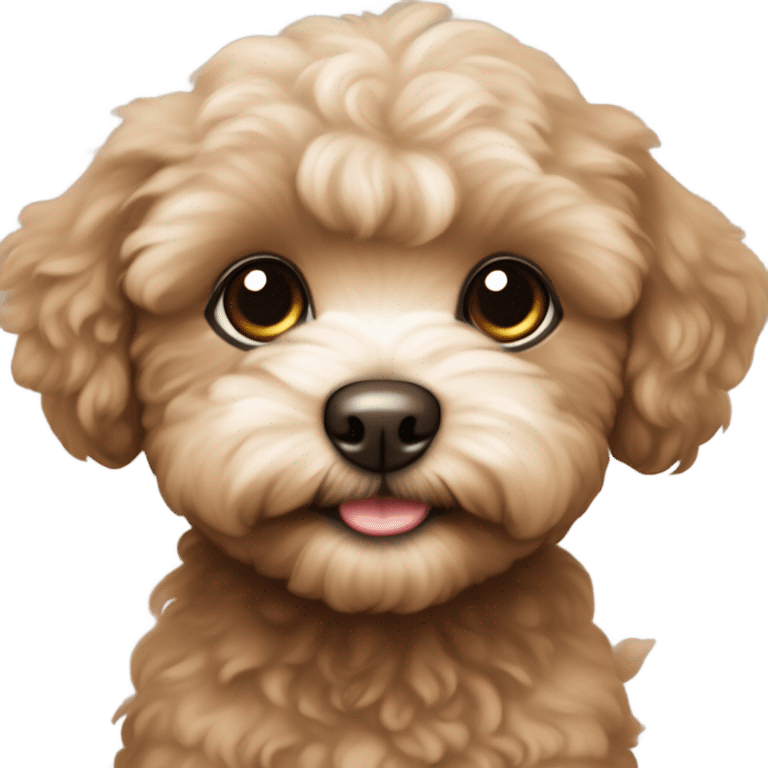 Brown maltipoo puppy  emoji