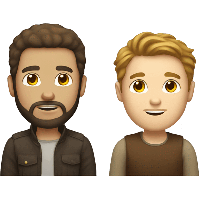 Brown hair white boy with beard white guy emoji