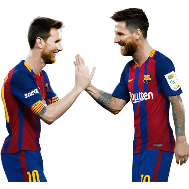 Messi high fiving Ronaldo  emoji