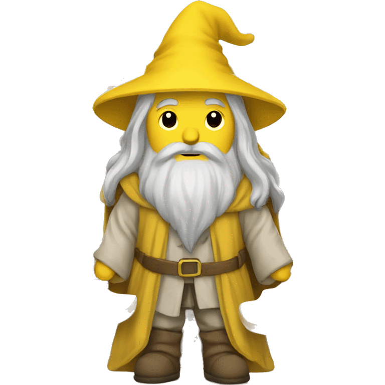 gandalf wearing yellow clothing in a classroom emoji