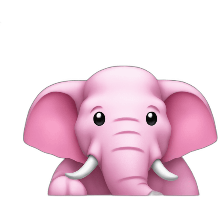 mammuth working on a pink computer emoji