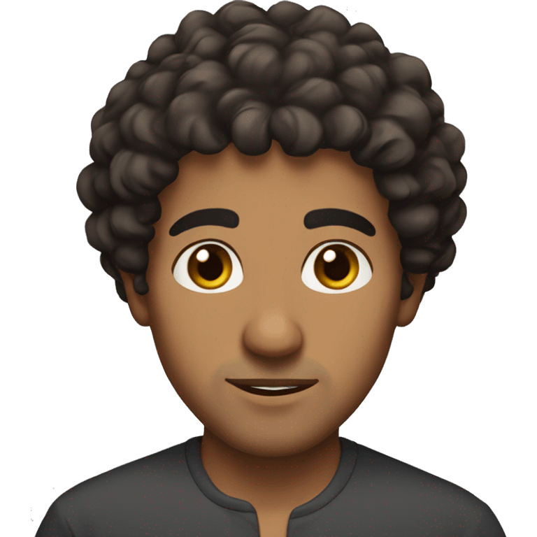 Arab, medium  curly hair, brown eyes, fairly imposing nose emoji