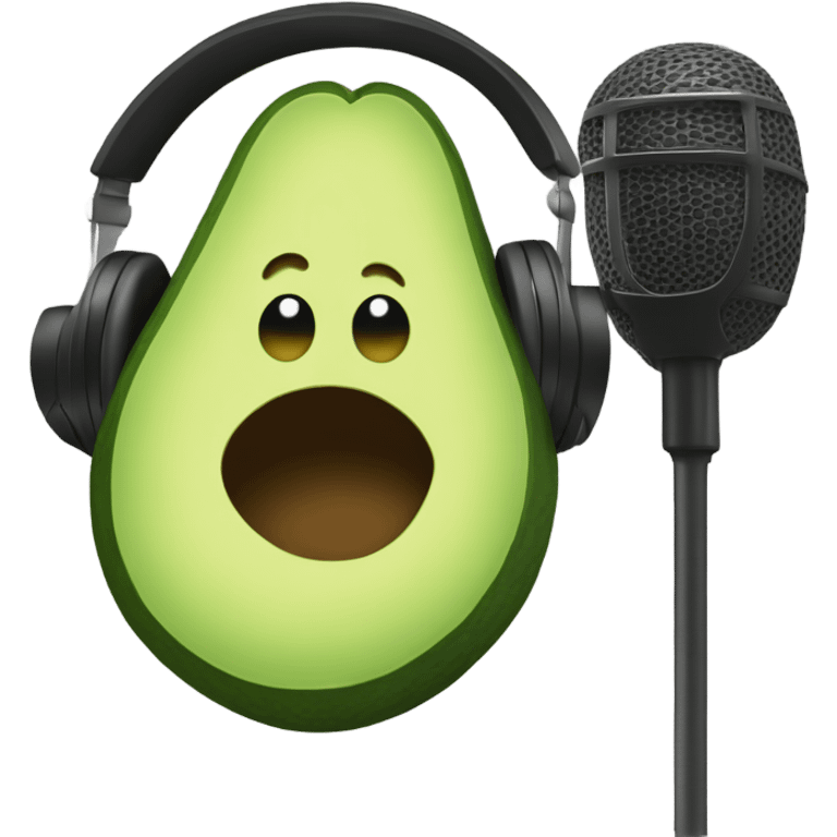 avocado recording with headphones and microphone emoji