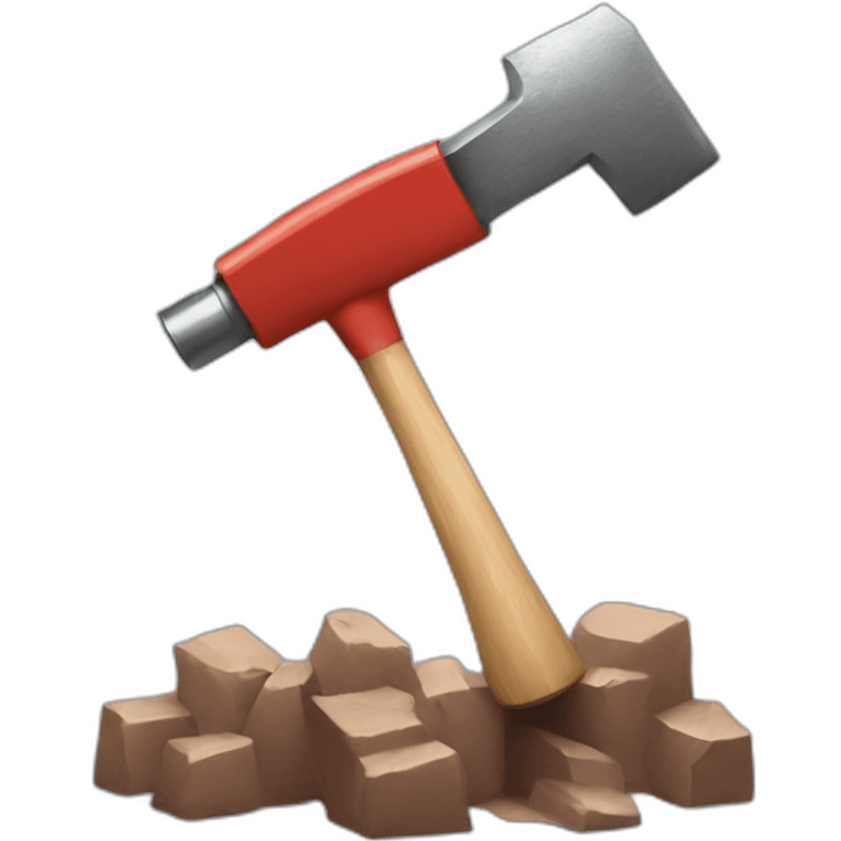 Elon musk hitting Twitter logo with a hammer emoji