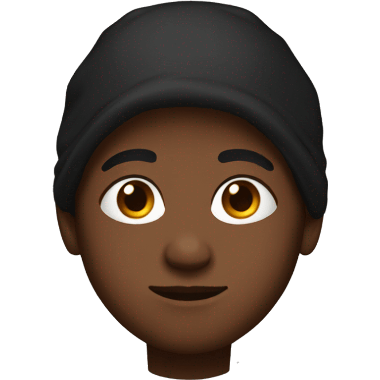 brown skin boy with black hoodie emoji