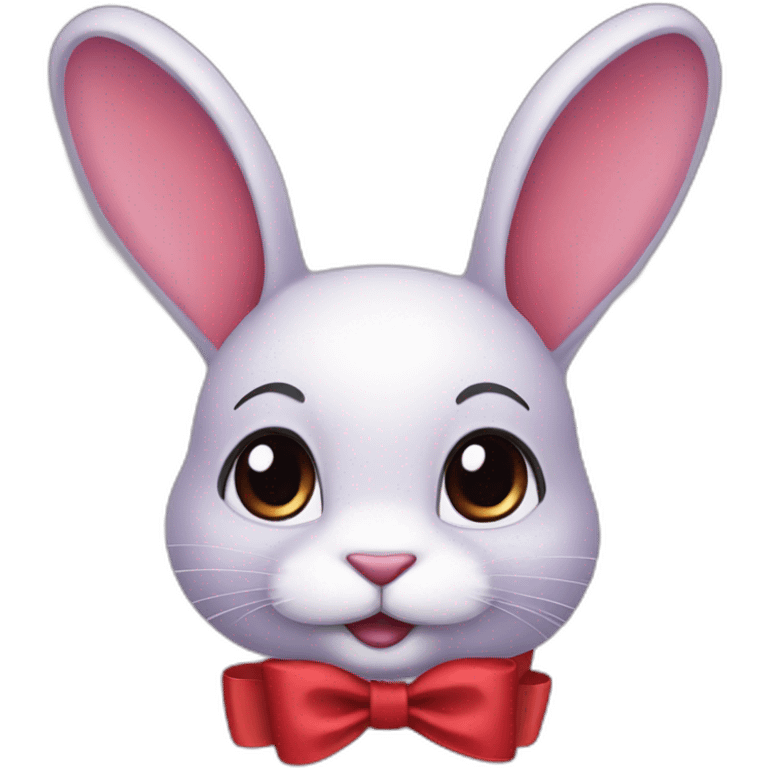 Rabit Purple with red bow emoji