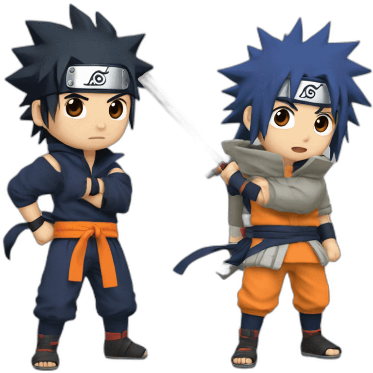 Naruto et sasuke en train de combattre emoji