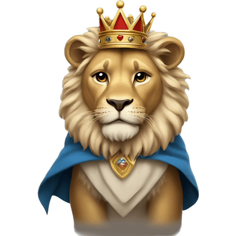 Lion wearing a crown and cape emoji