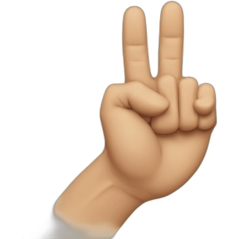 passing the thumb from the fist-shaped hand between the index finger and the middle finger emoji