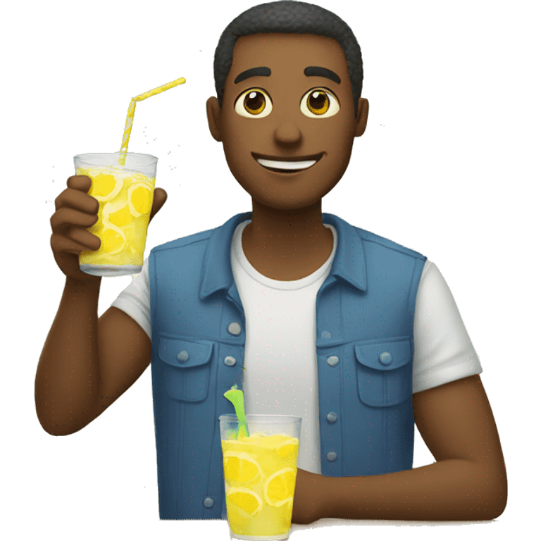 man drinking lemonade emoji