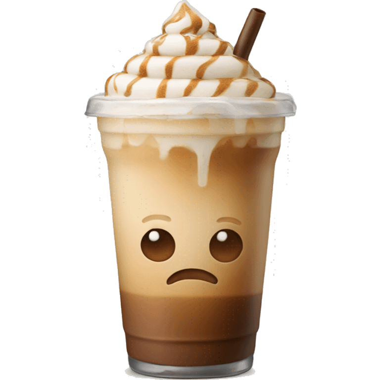 Iced latte with art emoji