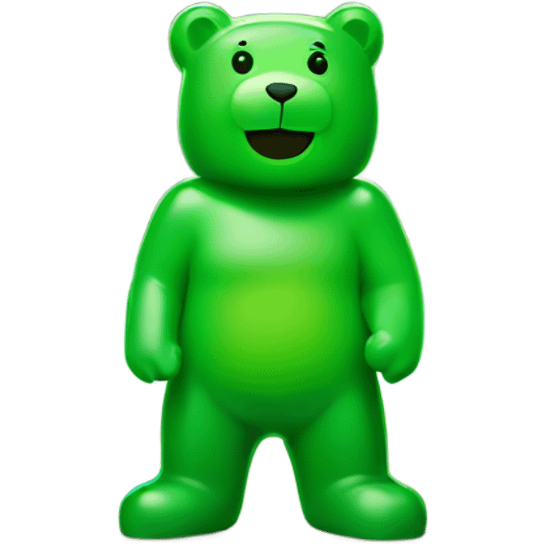 green gummy bear on an island emoji