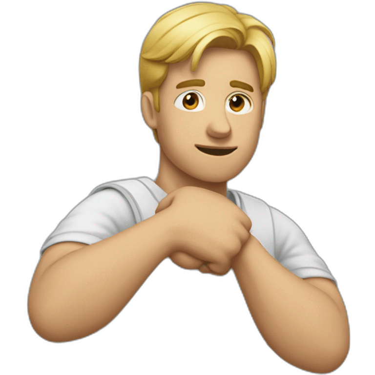 a person emoji with arms horizontally stretched as if to pull something emoji