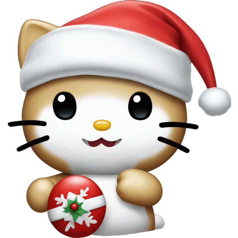 Hello kitty with Santa hat emoji