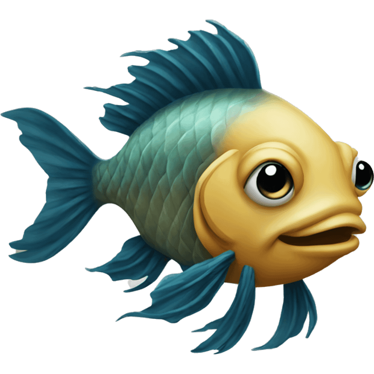 Fish with dreadlocks emoji