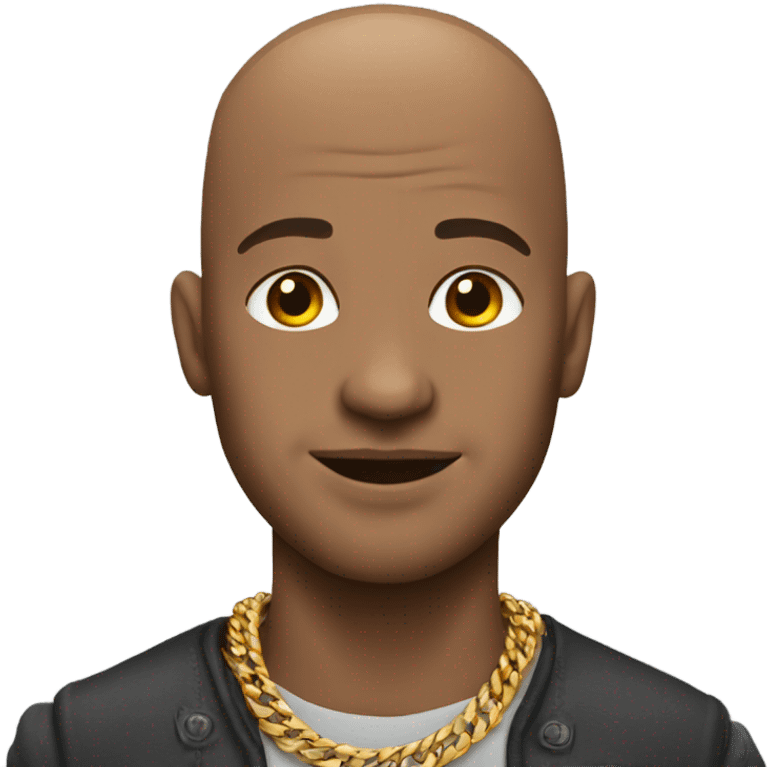 bald man with stylish necklace emoji