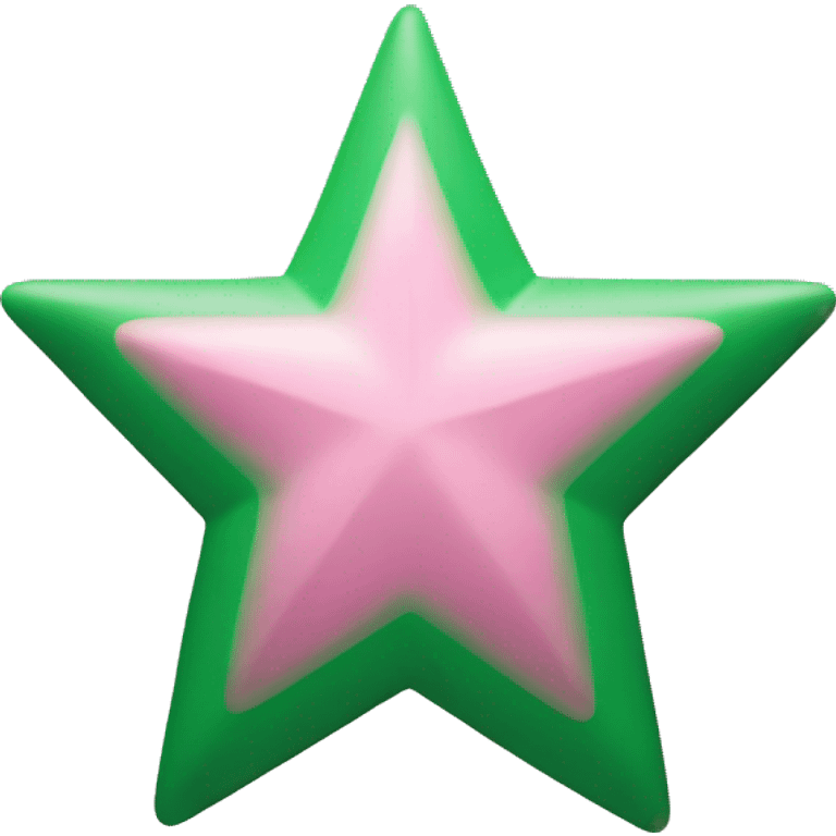 beautiful pink and green star with details emoji