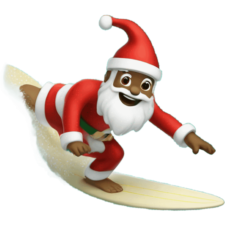 Papa Noel surfing  emoji