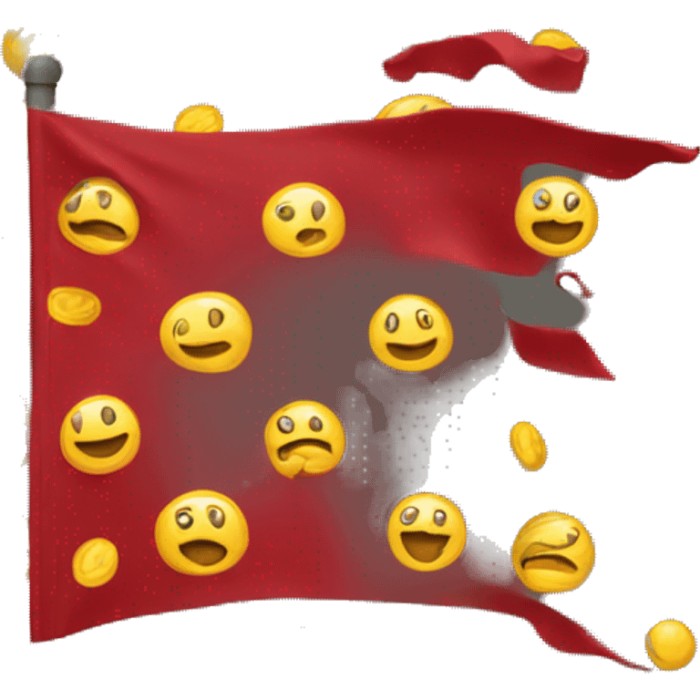 Röd flagga med gult kors emoji