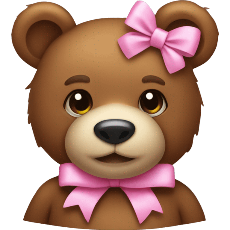 stuffed bear wearing a pink bow emoji