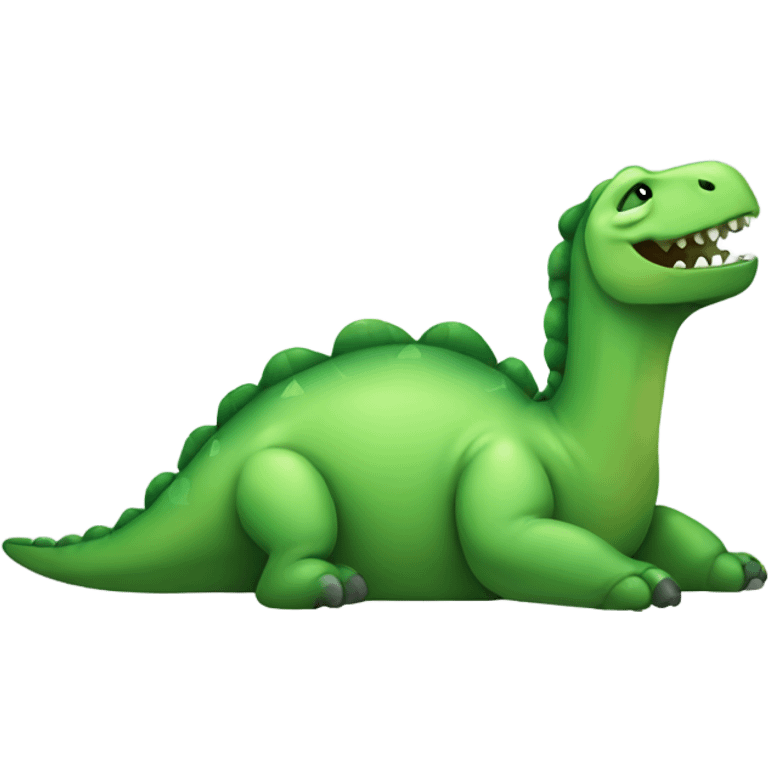 green dinosaur sleeping comfy emoji