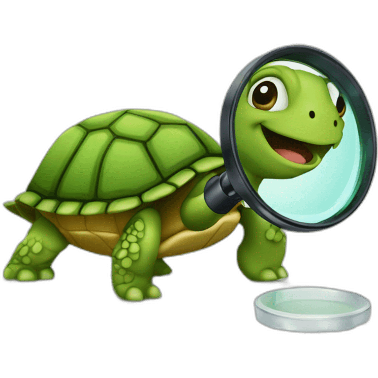 turtle with magnifying glass emoji